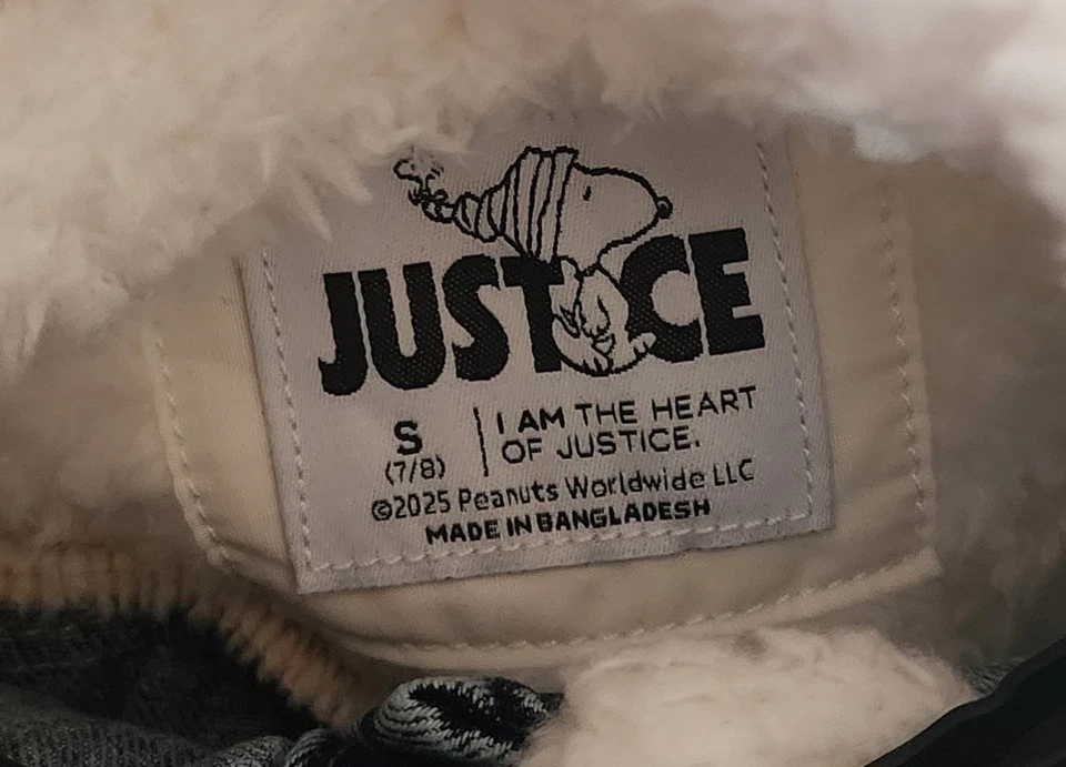 Justice Girls Snoopy Jean Jacket Size S 7/8 - Image 3 of 4