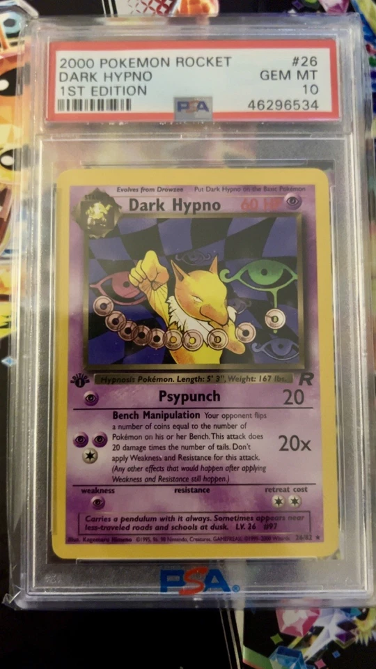 Dark Hypno 26/82 PSA 10 1st Edition Non Holo Team Rocket Pokemon **LOW POP 287** - Image 2 of 3