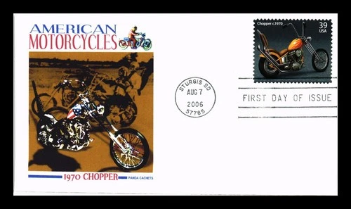 US COVER PANDA CACHET FIRST DAY OF ISSUE 1970 CHOPPER AMERICAN MOTORCYCLE