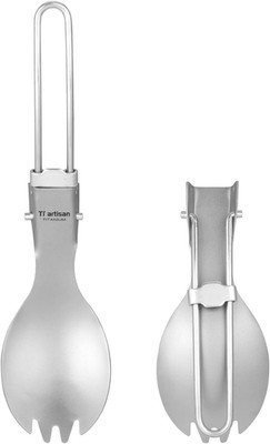 Ti artisan Titanium Klapplöffel Spork Outdoor Camping Geschirr Titan Besteck Spo