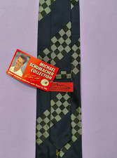 VTG Michael Schumacher Blue Silk Tie F1 Racing Pattern Signature Licensed PPM