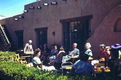Kodak Slide 1940s Red Border Kodachrome Friends At A Santa Fe Style Location