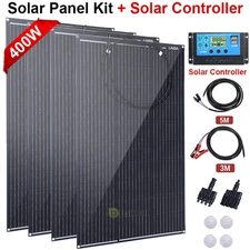 Mono Flexible Solar Panel 200W 400W Off Grid RV Camper Roof Home w/ Controller