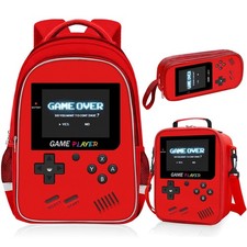 Mochila escolar para niños - Mochila para niños jugadores de 3 piezas con juego de lonchera para Ki...