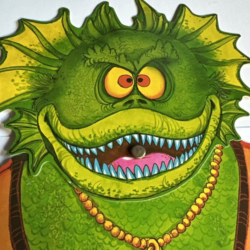 Rare Vintage Halloween Jointed Die Cut Monster Dragon Lizard Life Guard 28” - Picture 2 of 5