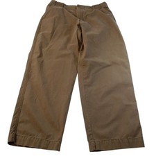 GH Bass Mens Pants 34x30 Brown Casual Flat Front Classic Fit Lightweight