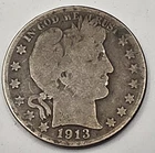 1913-D *SILVER* Barber Silver Half Dollar  *SILVER*