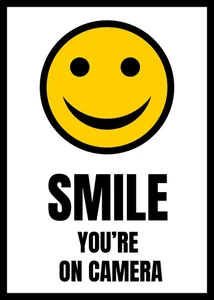 CCTV Recording Sticker No Trespassing Smile You're On Camera Vinyl Sign Decal