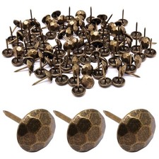 100pcs Retro Bronze Metal Upholstery Tacks 11x17mm Decorative Wooden Nails