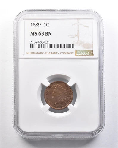 1889 Indian Head Cent MS63 BN NGC PQ *5298