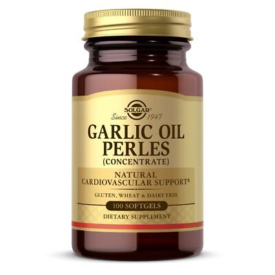 Solgar Garlic Oil Perles Reduced Odor 100 Softgels