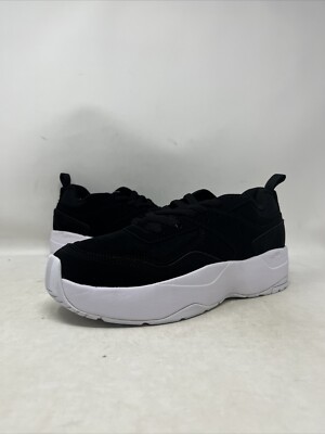 DC Shoes Women s E. Tribeka Platform Shoes, Black/White, Size 9.5 US