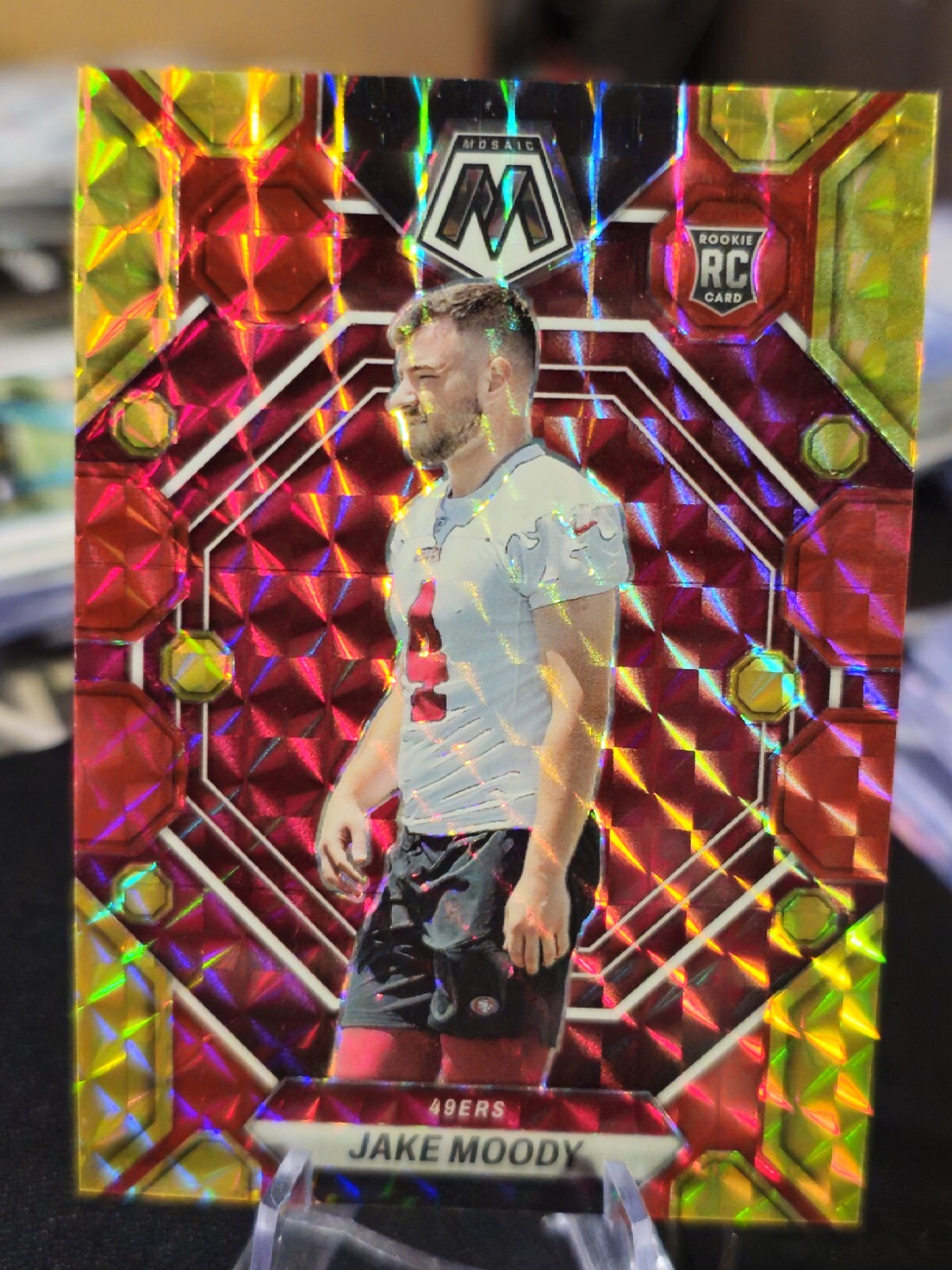 2023 PANINI MOSAIC FUSION RED YELLOW #326 Jake Moody RC #45/80 49ers 🔥