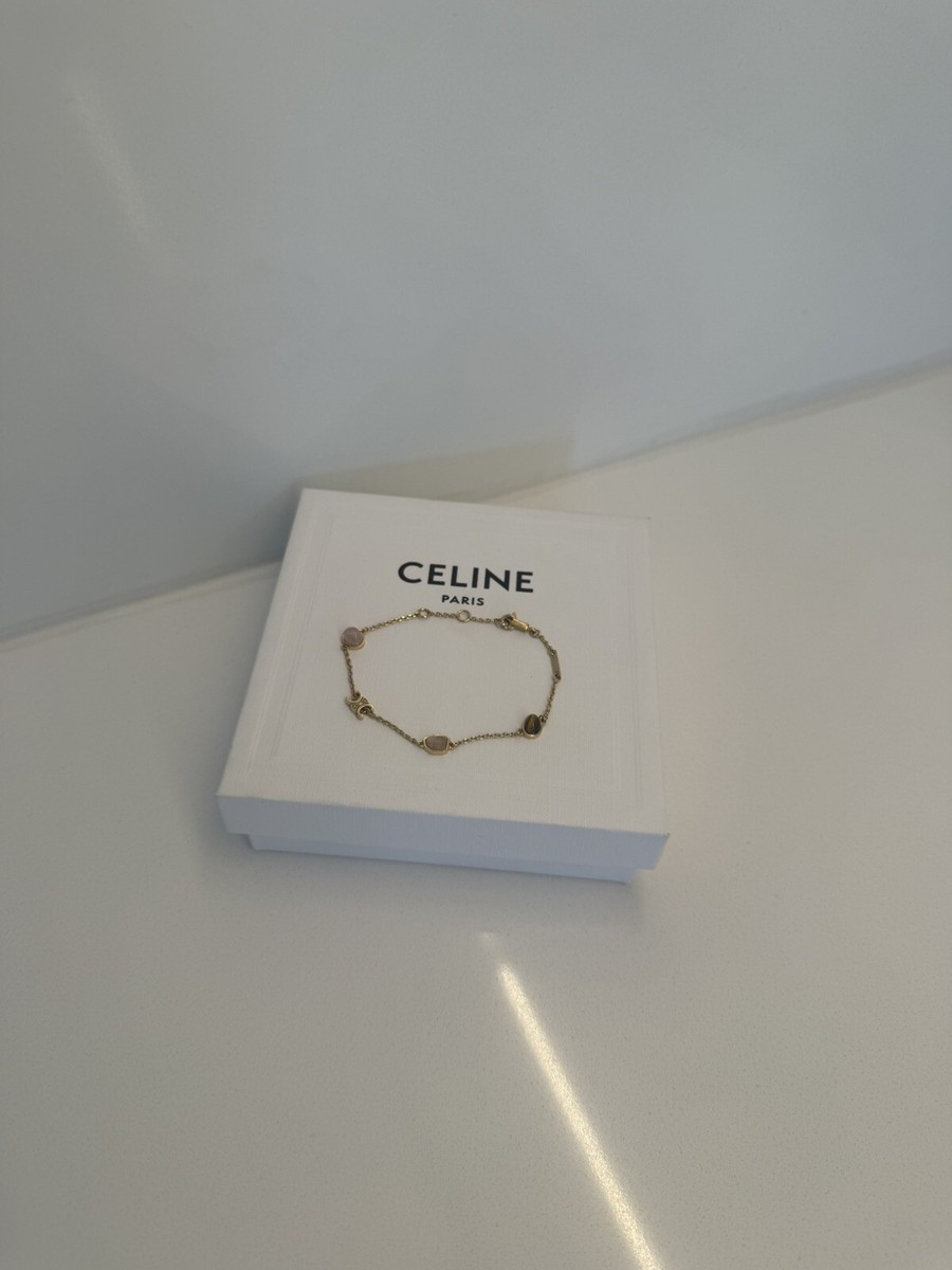 アクセサリー CELINE 6 consecutive Triumph Bracelet CELINE TRIOMPHE INDIE BRACELET IN BRASS WITH GOLD FINISH AND