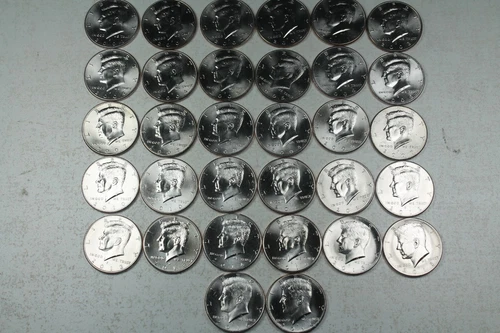 2001 - 2016 Kennedy Half 32 Coin Brilliant Uncirculated  Mint Roll Set