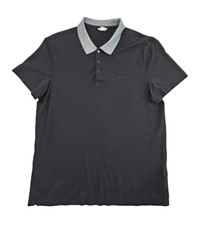 Calvin Klein Slim Fit Polo Tennis Golf Shirt Men's Large L Black Stripe EUC LN