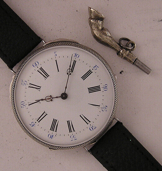 AMAZING SILVER CASE Cylindre 150 Years Old French Wrist Watch Perfect Serviced