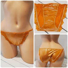 Victorias Secret Dream Angels String Bikini LACE Shiny 5/S ORANGE Neon