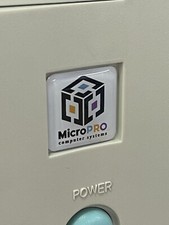 Custom Vintage 386 486 Computer Case Badge Domed Sticker Retro PC MicroPRO 1x1