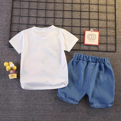 Summer Baby Boys Girls Clothing Sets Cartoon Cotton T-shirt + Shorts 2pcs Suits - Picture 6 of 19