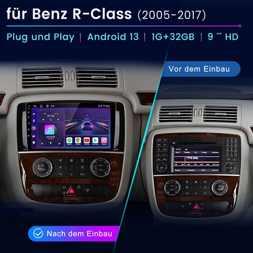 32G Für Mercedes R-Class W251 R300 ab 2005 Autoradio Navi Carplay Android 13 GPS - Bild 2 von 12