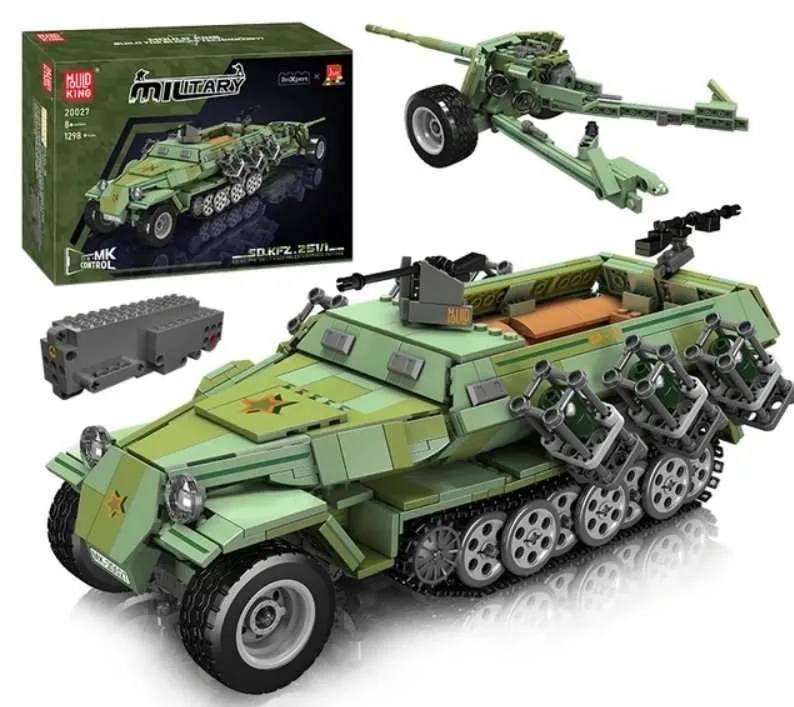 MOULD KING 20027 Sd.Kfz. 251 WWII Half Track RC Vehicle PAK 40