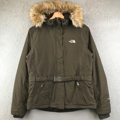 The North Face Womens HyVent Parka Jacket With Faux Fur Hood size M