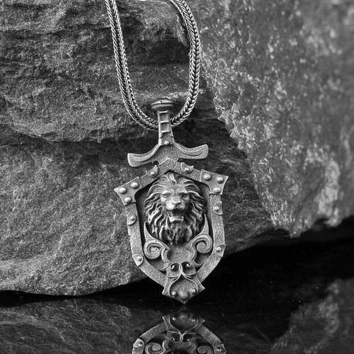 No Stone Gothic Lion Leo 925 Sterling 