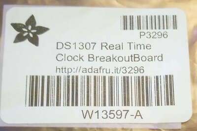 Adafruit DS1307 Real Time Clock Assembled Breakout Board