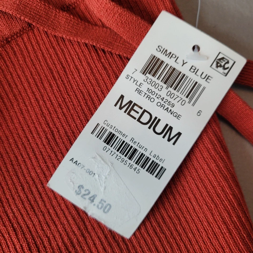 Женская укороченная майка Bar III ретро оранжевая средний размер - Изображение 4 из 4