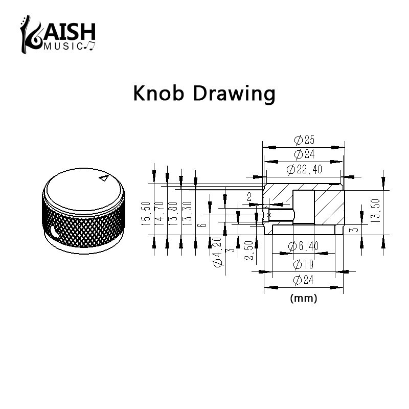 4pcs 25mm Diam. Metal Aluminium Pot Knob 1/4" Knobs for Guitar/Bass/AMPS/Preamps eBay