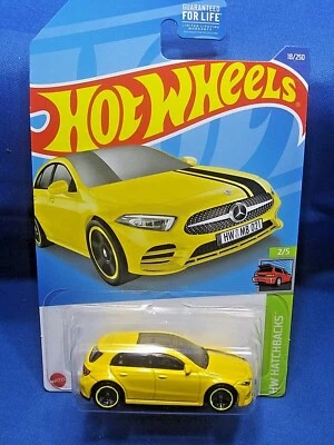 HW '19 MERCEDES-BENZ A- CLASS HW HATCHBACKS #2/5 YELL0W DIECAST 1:64 SCALE NEW
