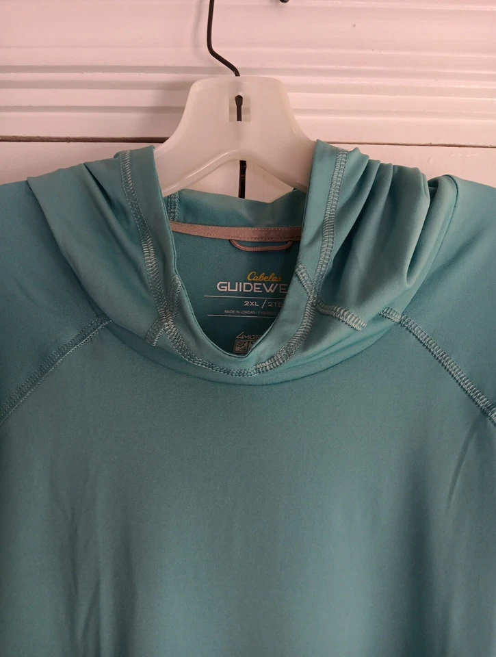 Cableas Womans Guide Wear Pullover Hoodie Aqua Turquoise Long Slv Coolcore Sz 2X - Image 2 of 4
