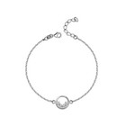 925 Sterling Silver Elegant Mini Crystal Cz Open Circle Bracelets for Women 7.5