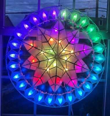 Gift Ko Poinsettia 25'' Smart Parol COLOR CHANGING LED Filipino Christmas Lantern