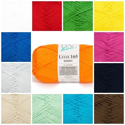 Baumwollgarn Sandy Online Linie 165 100% Baumwolle *Farbwahl* 50g Amigurumi