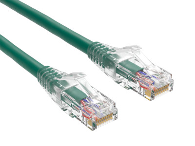 5ft Cat6 Ethernet Patch Cable with Clear Boot, UTP, Pure Bare Copper, Green