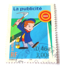 Timbre oblitéré Publicité Jean Mineur 3 F / 0,46 € - année 2001 - Réf 3373