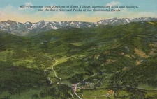 Panorama Estes Village Surrounding Hills And Valley CO Linen Vintage Post Card