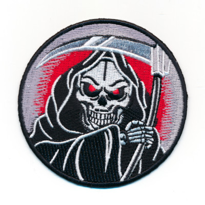 65 mm Sensenmann Gevatter Tod Grim Reaper Gothic Patch Aufnäher Aufbügler 1010 B