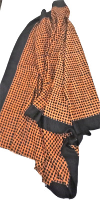 Grand Châle En Polyester à Carreaux Marron Et Noir - élégant, Occasion, Pour L'automne