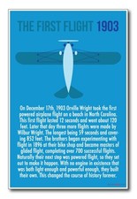First Flight - Wright Brothers Inventors 1903 - Classroom History NEW POSTER