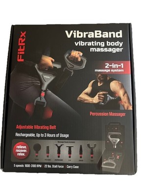 Vibrating Body Massager 2-in-1 Massage System FitRx VibraBand Black
