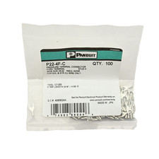 Panduit P22-4F-C Pressure Terminal Connector for Wire Size-26-22, Pack of 100