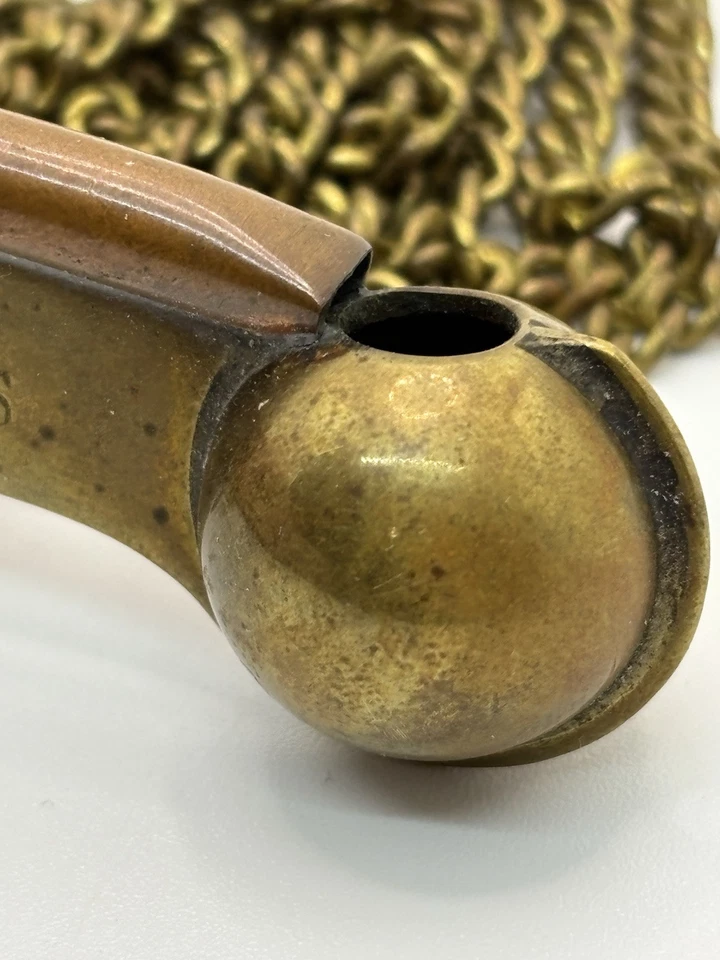 Vintage Copper & Brass Bosun Call Pipe Neiman Marcus Made In England On Chain - Image 2 of 4