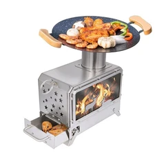 Portable Outdoor Camping Stove Stainless Steel Stove for Outdoor Cooking Heat...