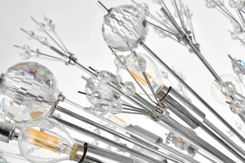 Elegant Lighting Vera 48" Crystal Starburst Oval Pendant In Chrome - Picture 6 of 9