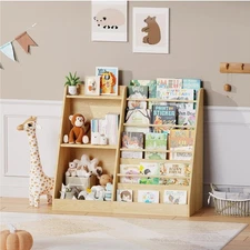 5 Tier Bookshelf,Baby Bookshelf,and Book Storage for ,Book Display Shelf,Natural