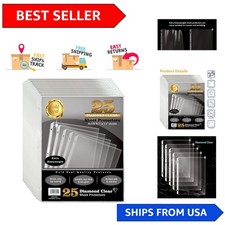 Archival Safe 25 Pack 8.5x11 Sheet Protectors - Anti-Glare and Heavyweight