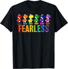 Super Mario Bros Pride Yoshi Fearless Rainbow Line Up T-Shirt